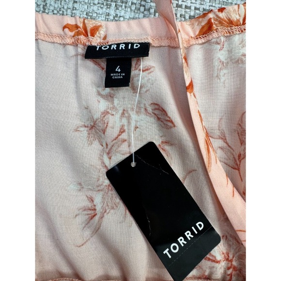 Torrid Babydoll Dress 4 4X Pink Wash Challis Skater Whimsy Daisy Floral Pockets‎ - Picture 11 of 13